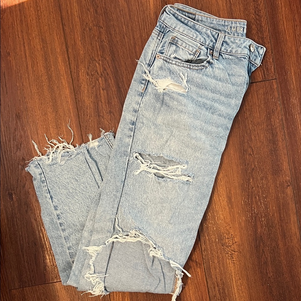 American Eagle Women’s Ultra-Distressed Strigid Mom Jeans